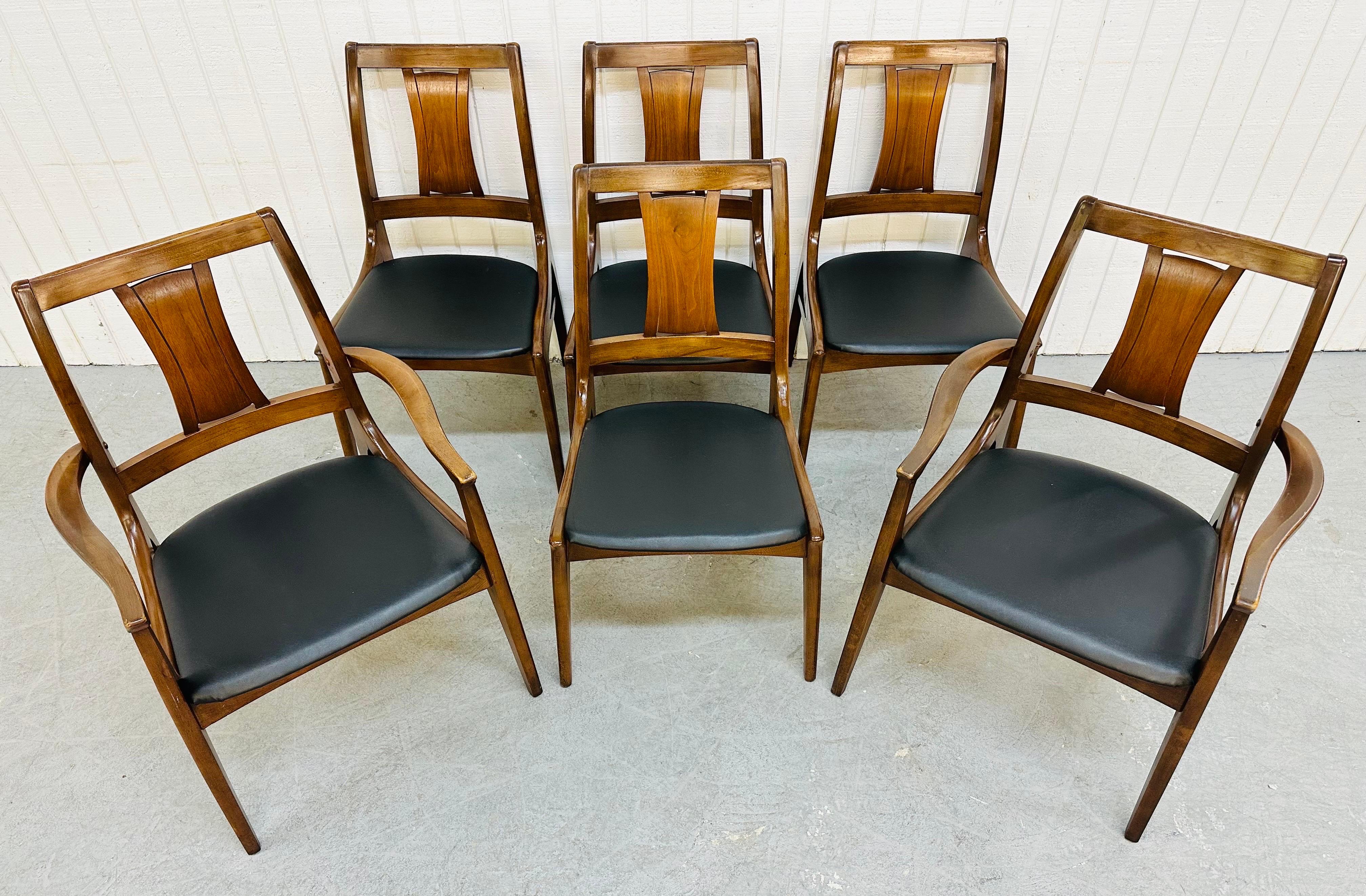 Mid-Century Modern Walnut Dining Chairs, Set of 6 For Sale at 1stDibs