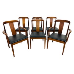 Mid-Century Modern Walnut Dining Chairs - Set of 6
