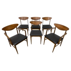 Mid-Century Modern Walnut Dining Chairs - Set of 6