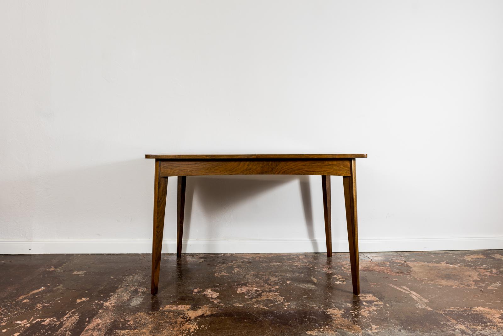 Mid-Century Modern Walnut Dining Table 1960's, Poland.
Completely restored.