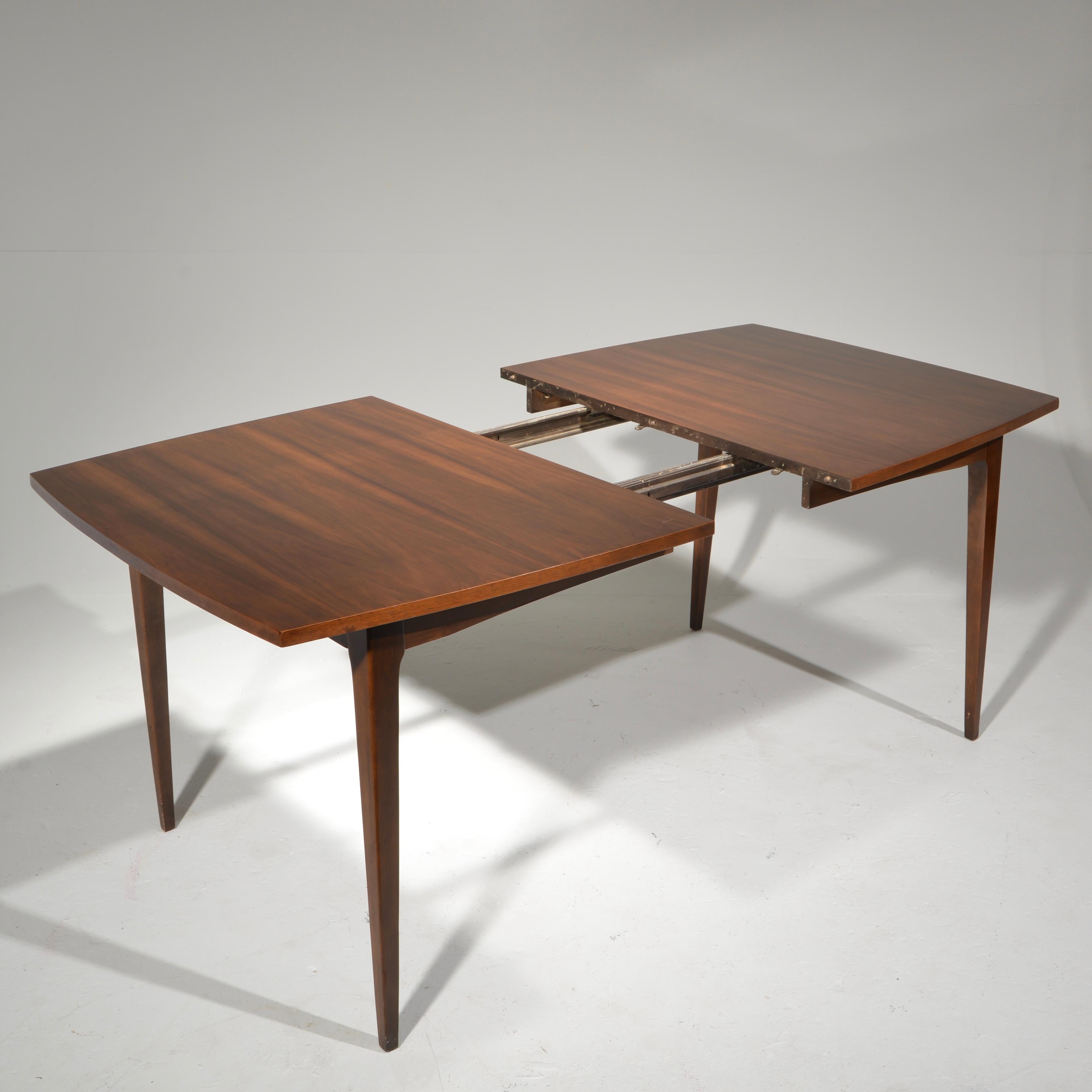 mid century modern walnut dining table