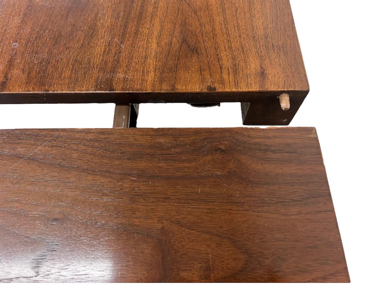 Mid Century Modern Walnut Dining Table With 2 Leaves By Milo Baughman Founders For Sale 7