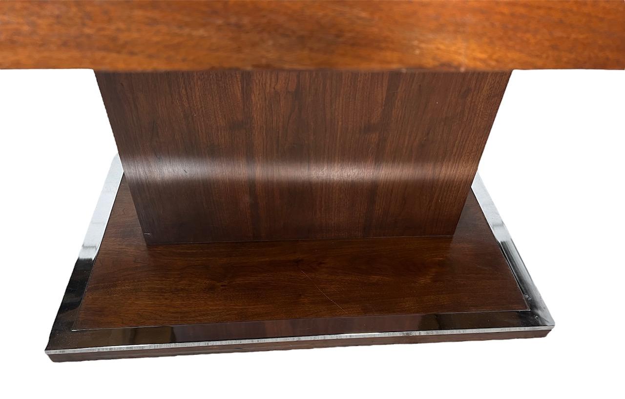 Mid-Century Modern Mid Century Modern Walnut Dining Table With 2 Leaves By Milo Baughman Founders For Sale