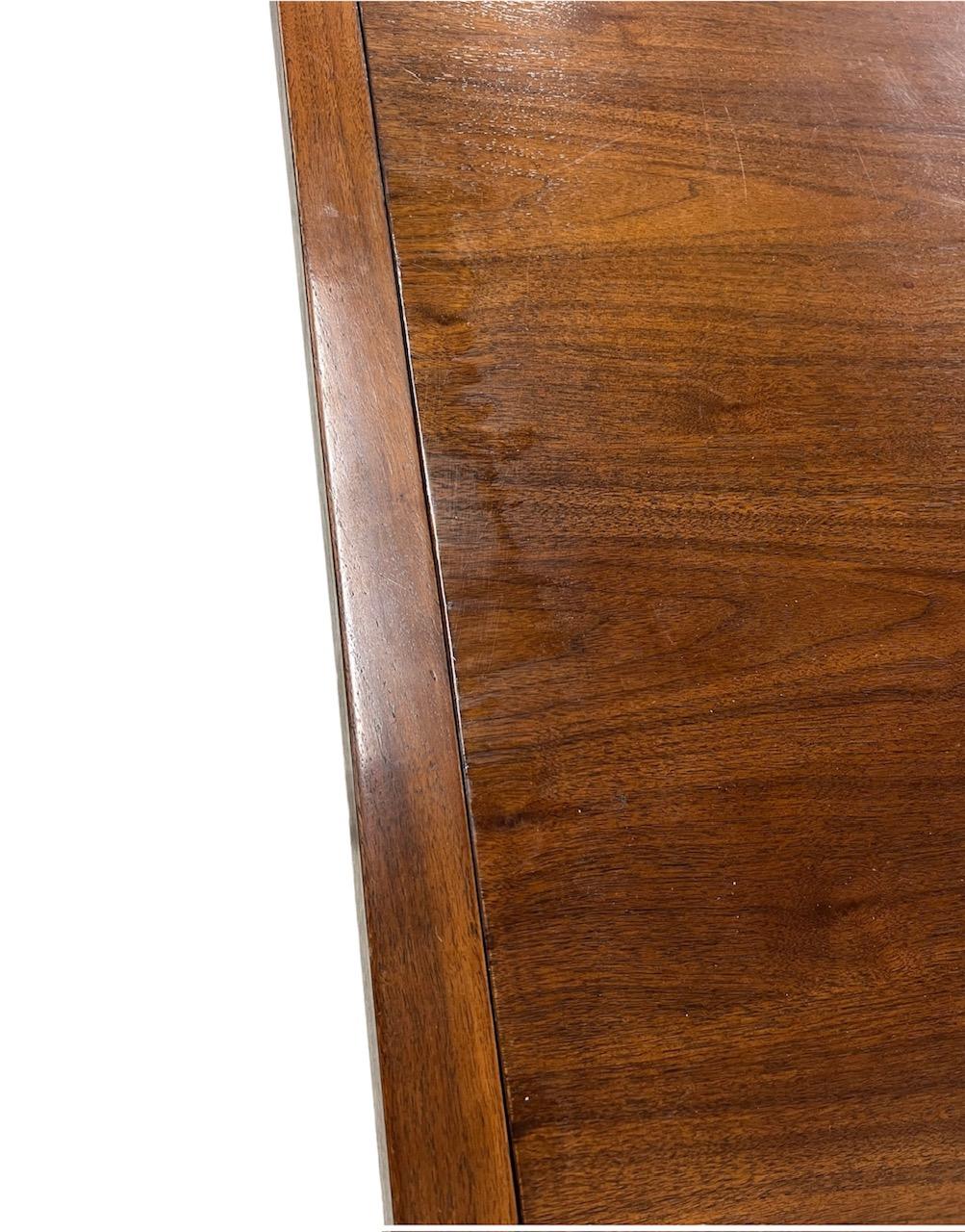 20th Century Mid Century Modern Walnut Dining Table With 2 Leaves By Milo Baughman Founders For Sale