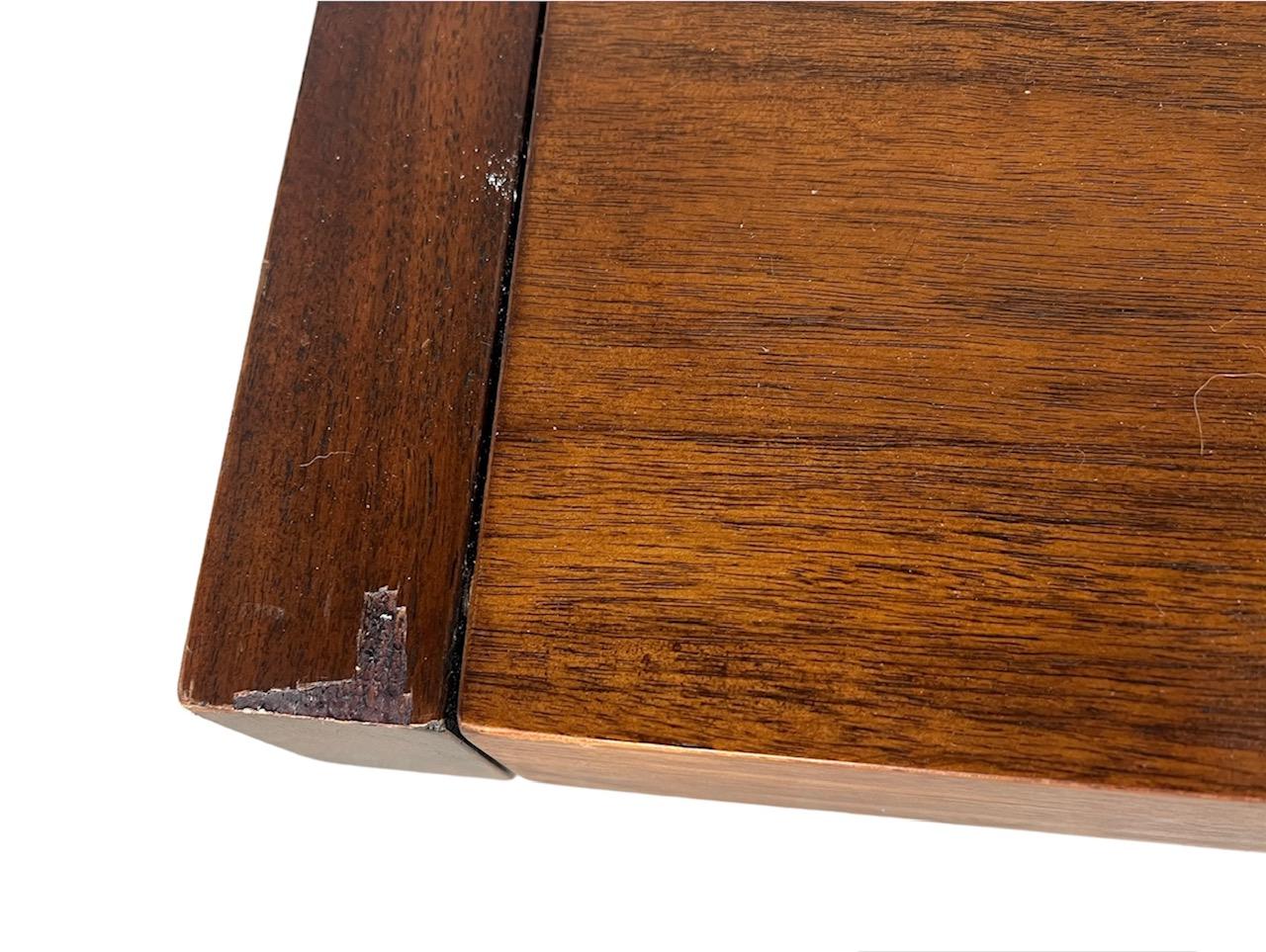 Mid Century Modern Walnut Dining Table With 2 Leaves By Milo Baughman Founders For Sale 1