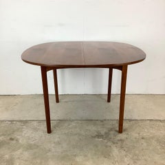 Mid-Century Modern Walnut Dining Table with Leaves