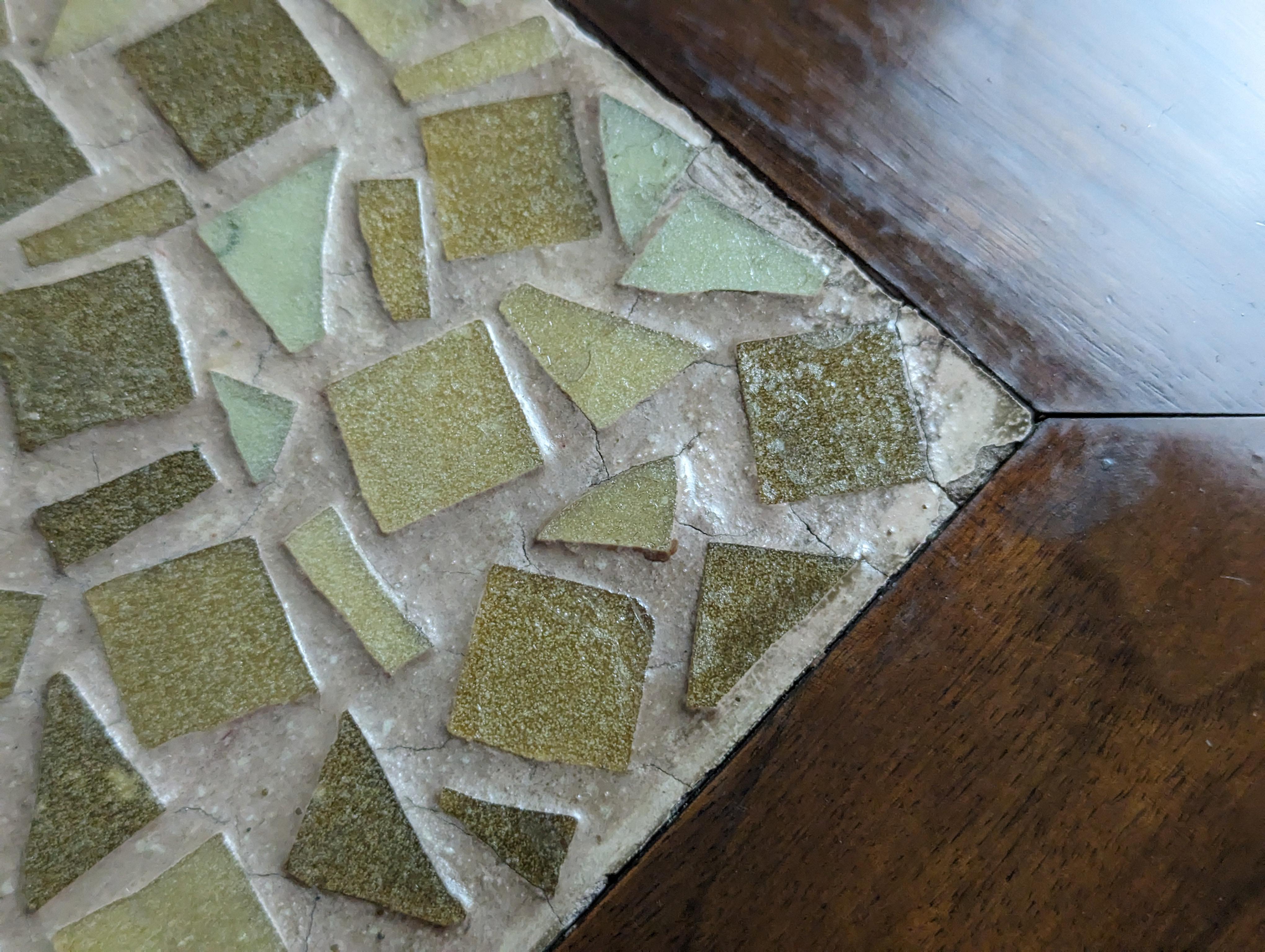 Mid Century Modern Walnut Dining Table with Mosaic Ceramic Tiled Top, c1970s For Sale 6