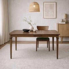 Mid-Century Modern Walnut Dining Table with Tapered Legs