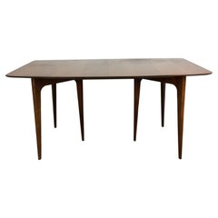 Mid Century Modern Walnut Dining Table with Wood Top