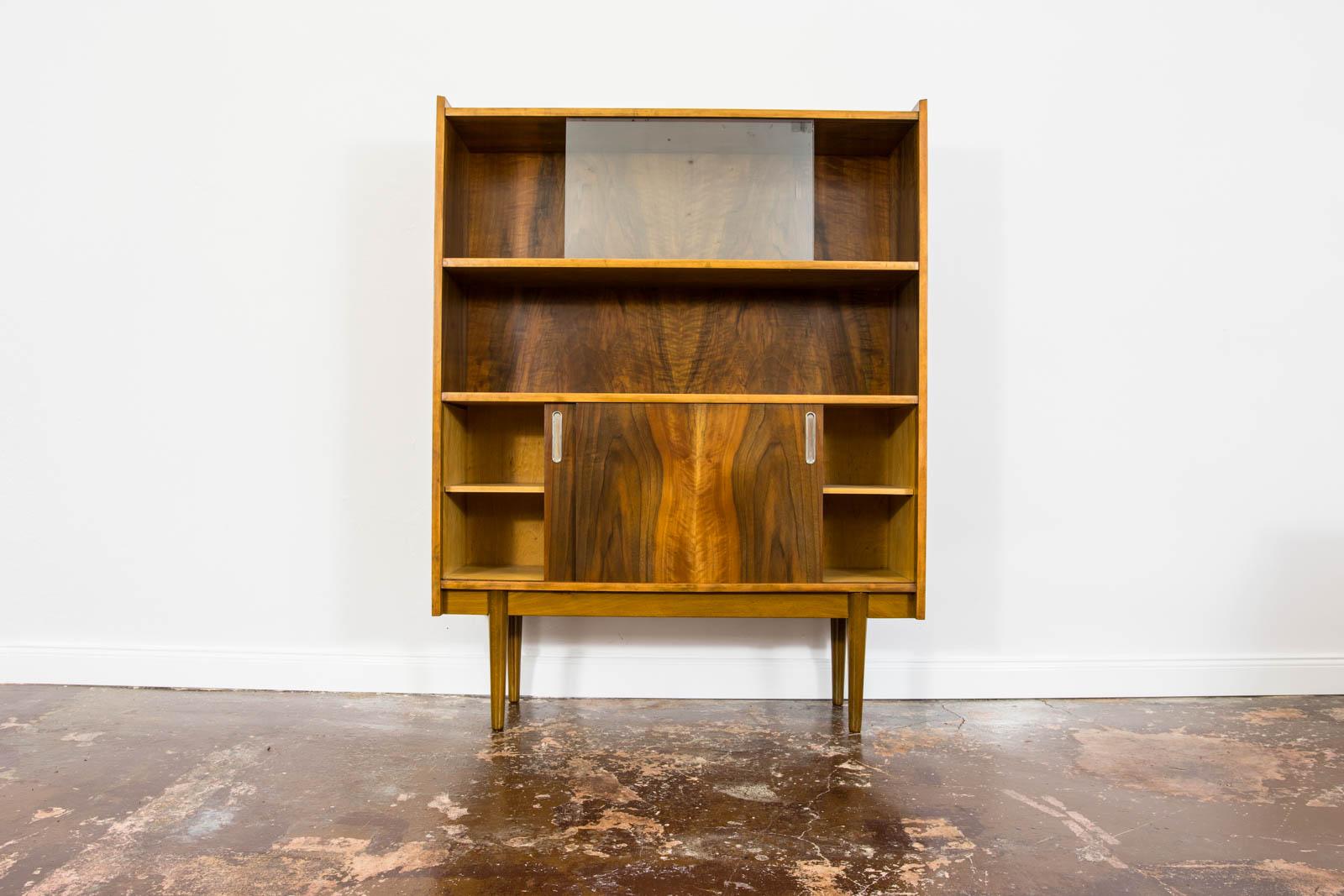 Mid-Century Modern Mid Century Modern Walnut Display Cabinet from Bytomskie Fabryki Mebli 1960's For Sale