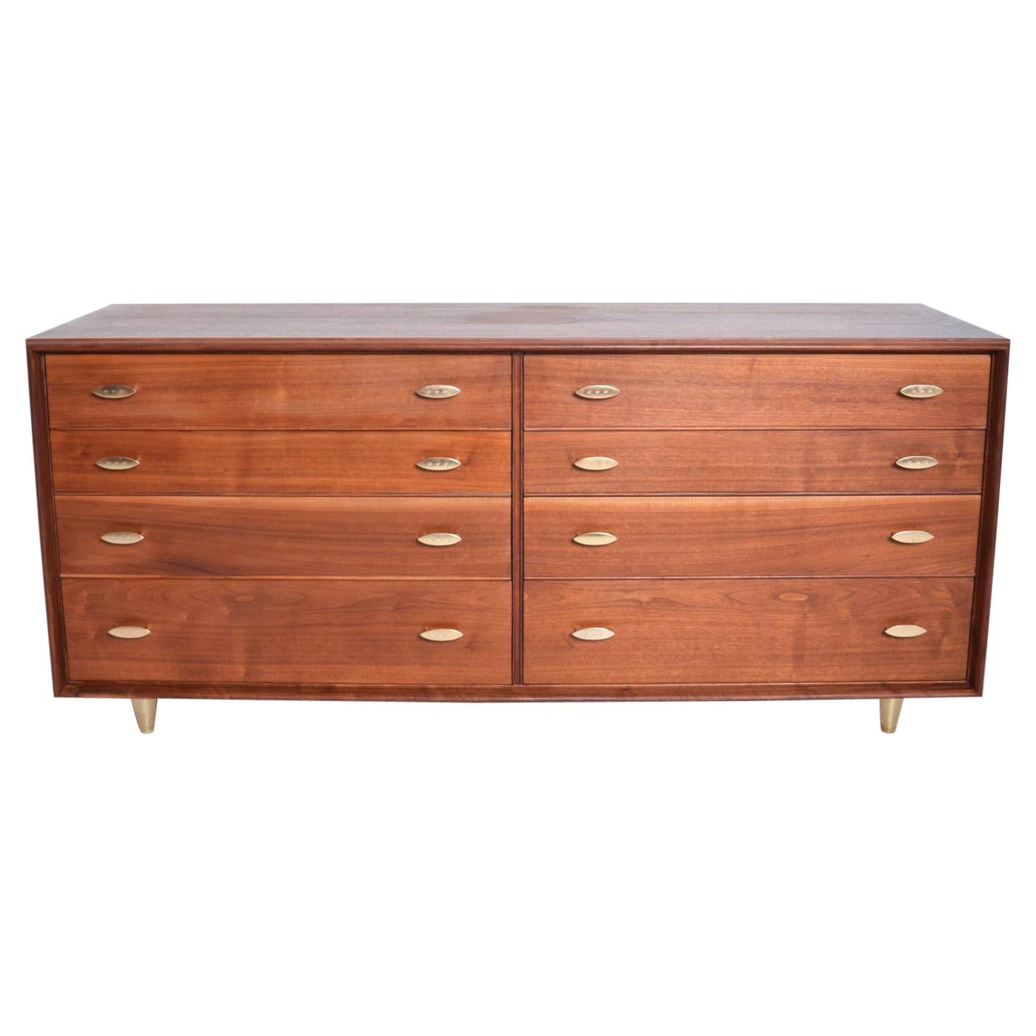 Mid-Century Modern Walnut Double Dresser by Paul Frankl for John Stuart