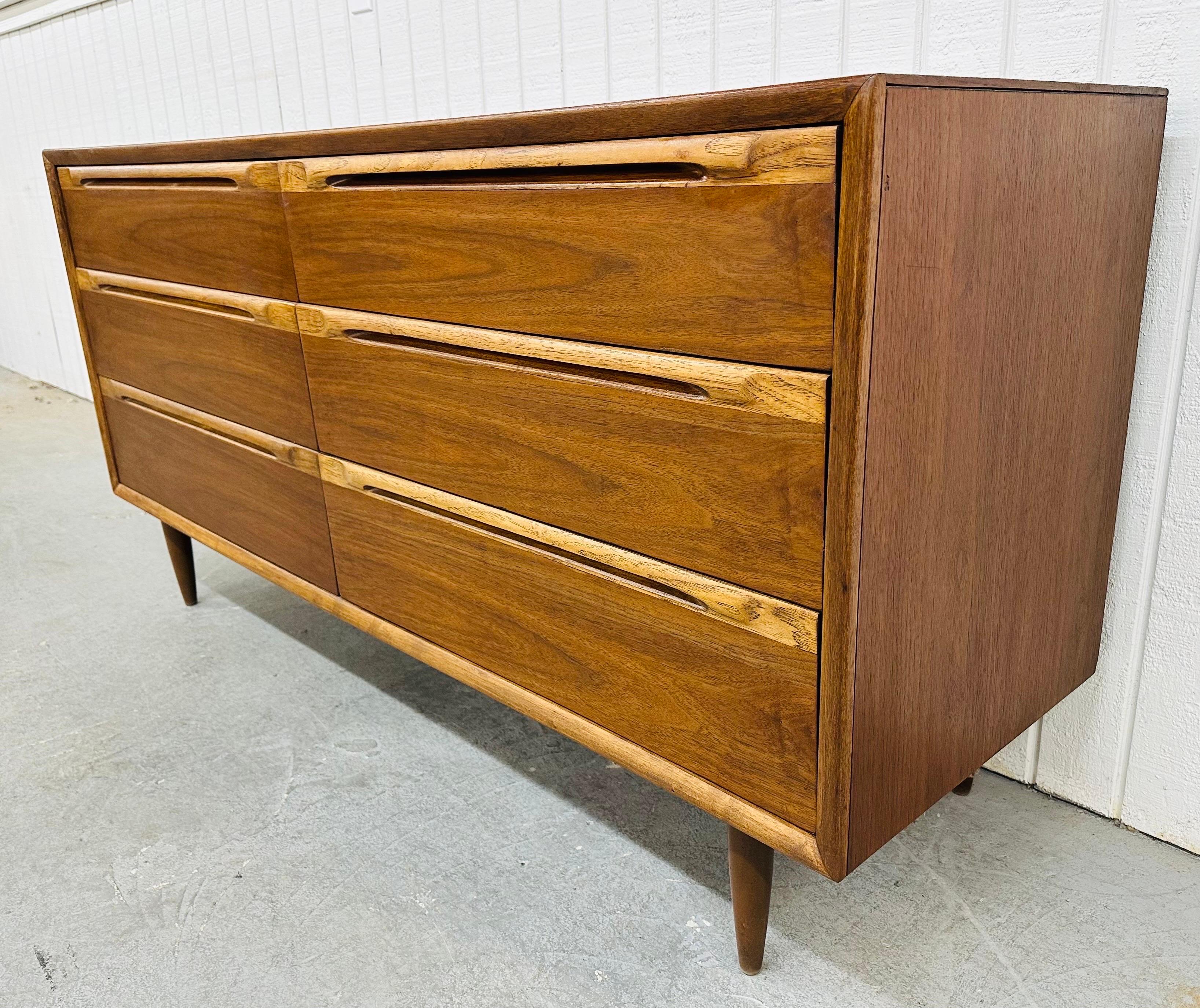 American Mid-Century Modern Walnut Double Dresser