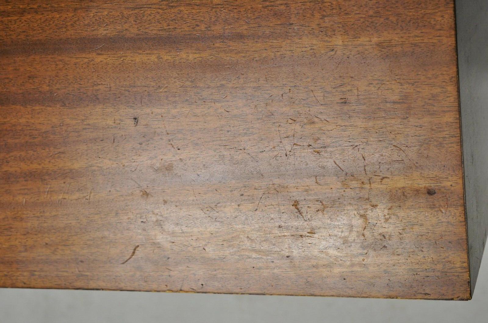 Mid-Century Modern Walnut Double Pedestal Nightstand Bedside Table 1