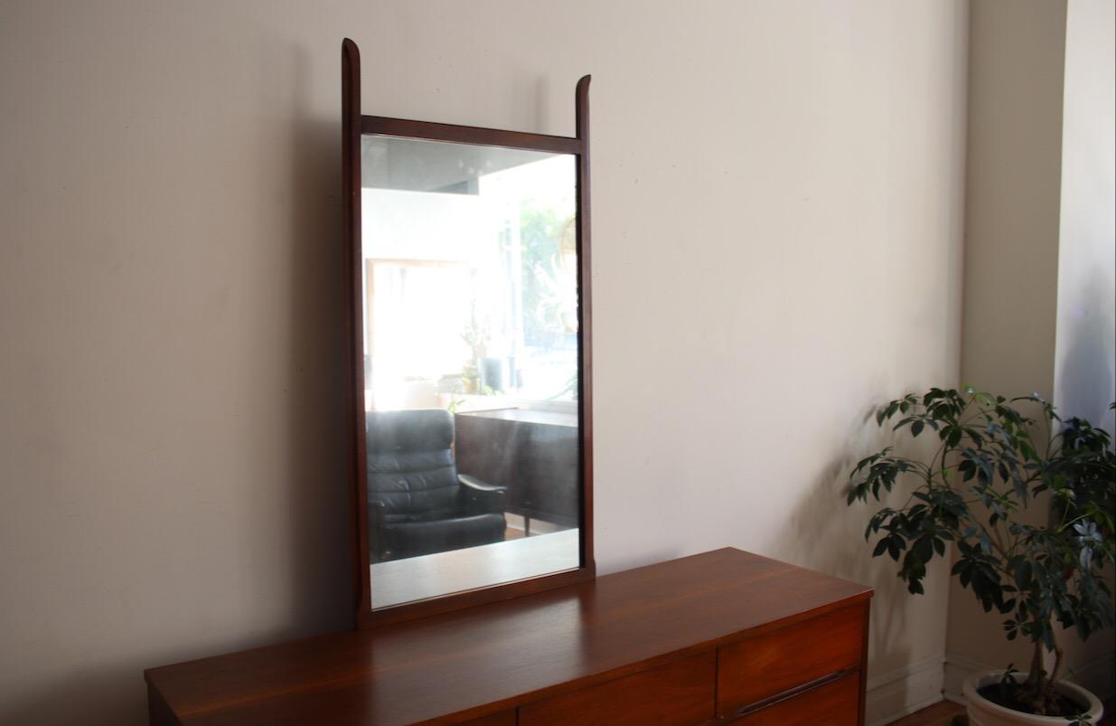 20th Century Mid-Century Modern Walnut Dresser and Mirror