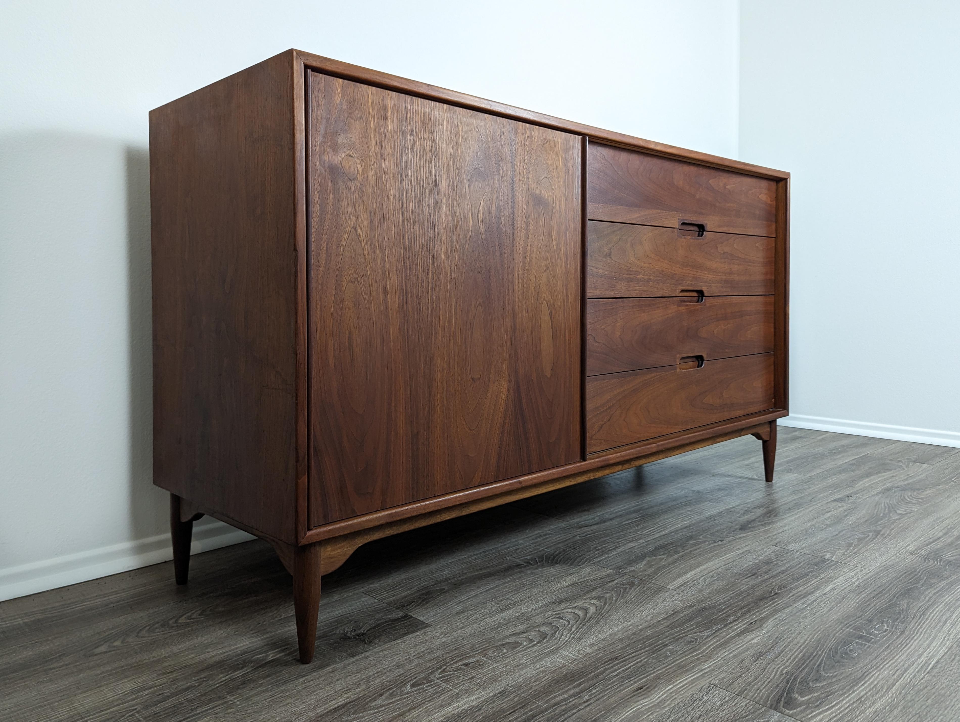 North American Mid Century Modern Walnut Dresser by Brown Saltman