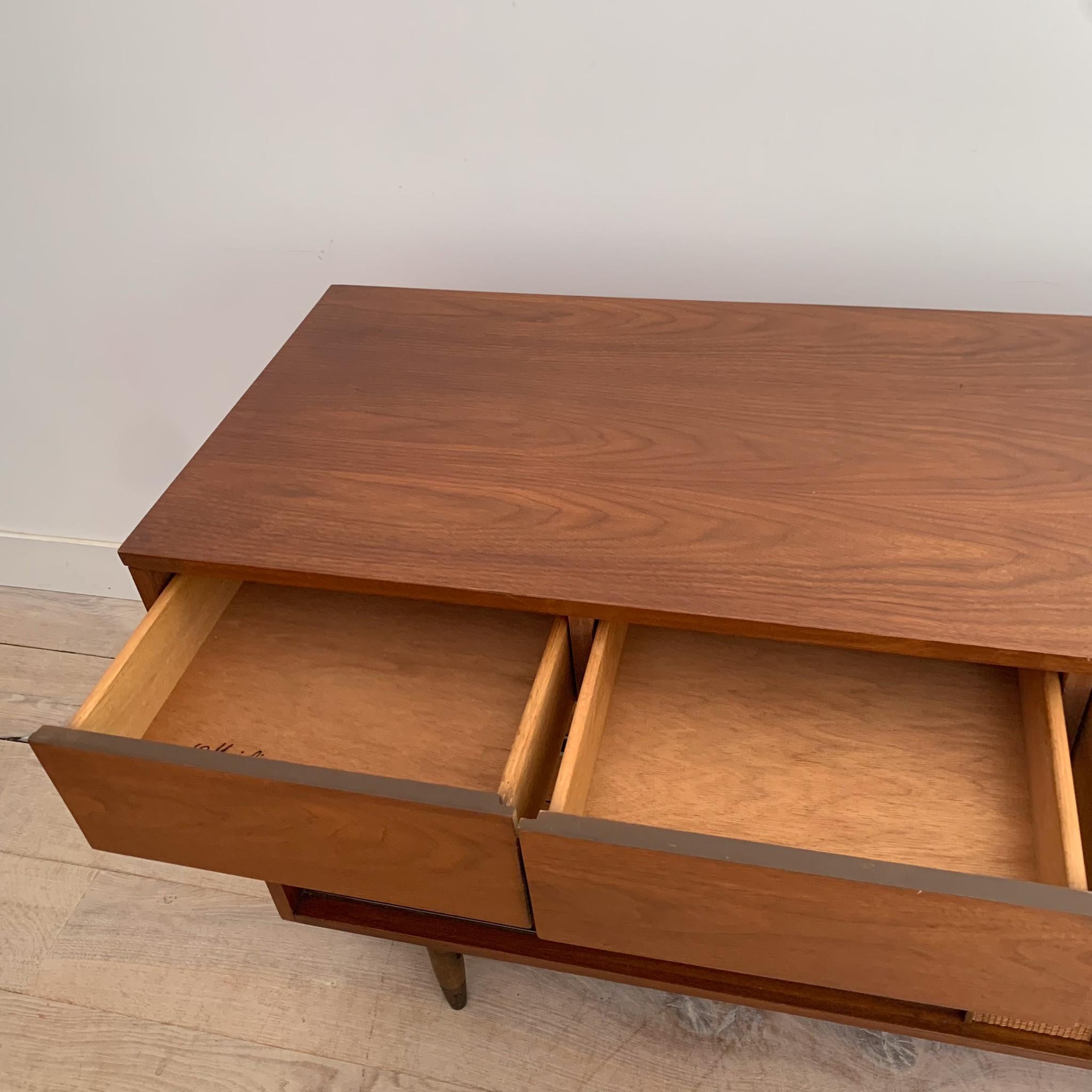 Mid-Century Modern Walnut Dresser by Mainline for Hooker Furniture 11