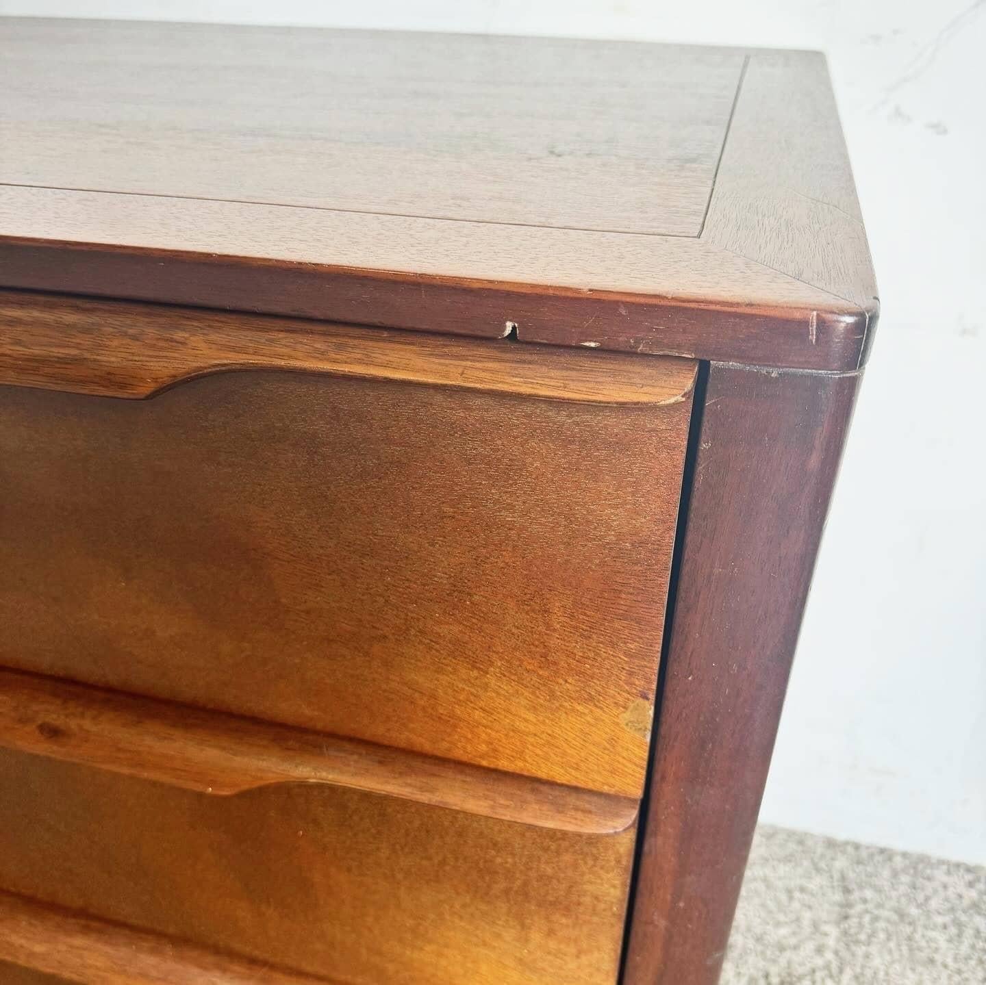 American Mid Century Modern Walnut Dresser by Sligh - 6 Drawers