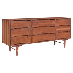 Mid-Century Modern Walnut Dresser by Stanley Furniture