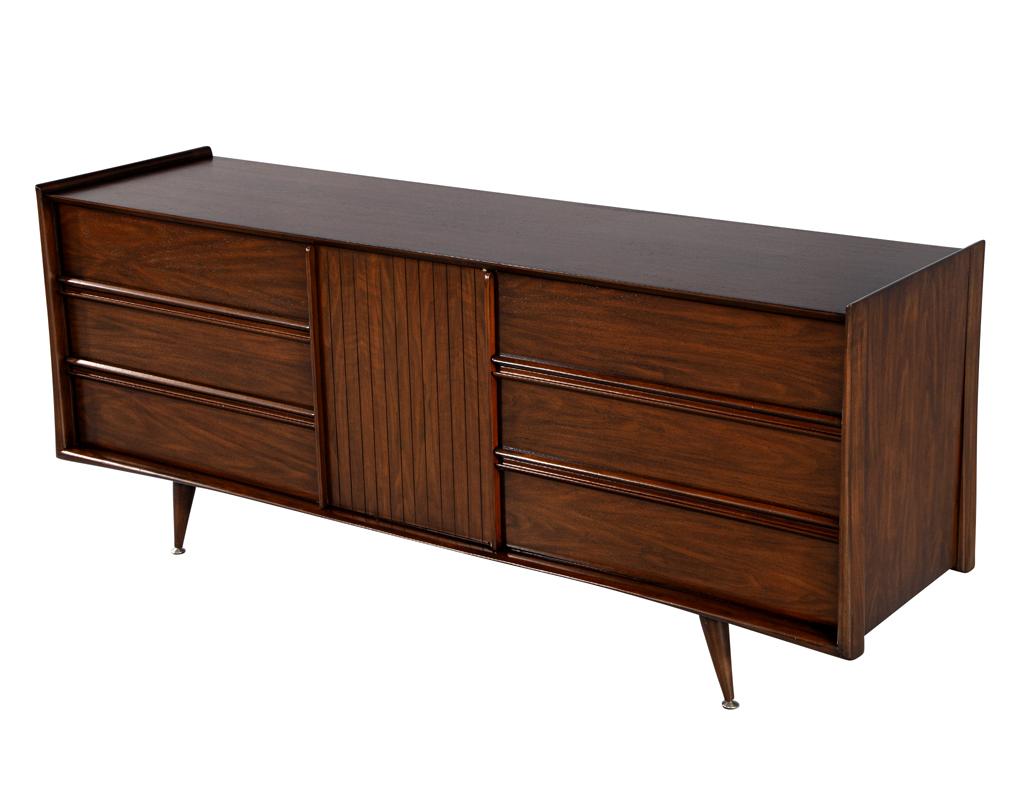 Mid-Century Modern Walnut Dresser Cabinet For Sale 11