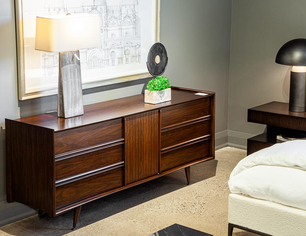 Mid-Century Modern Walnut Dresser Cabinet For Sale 15