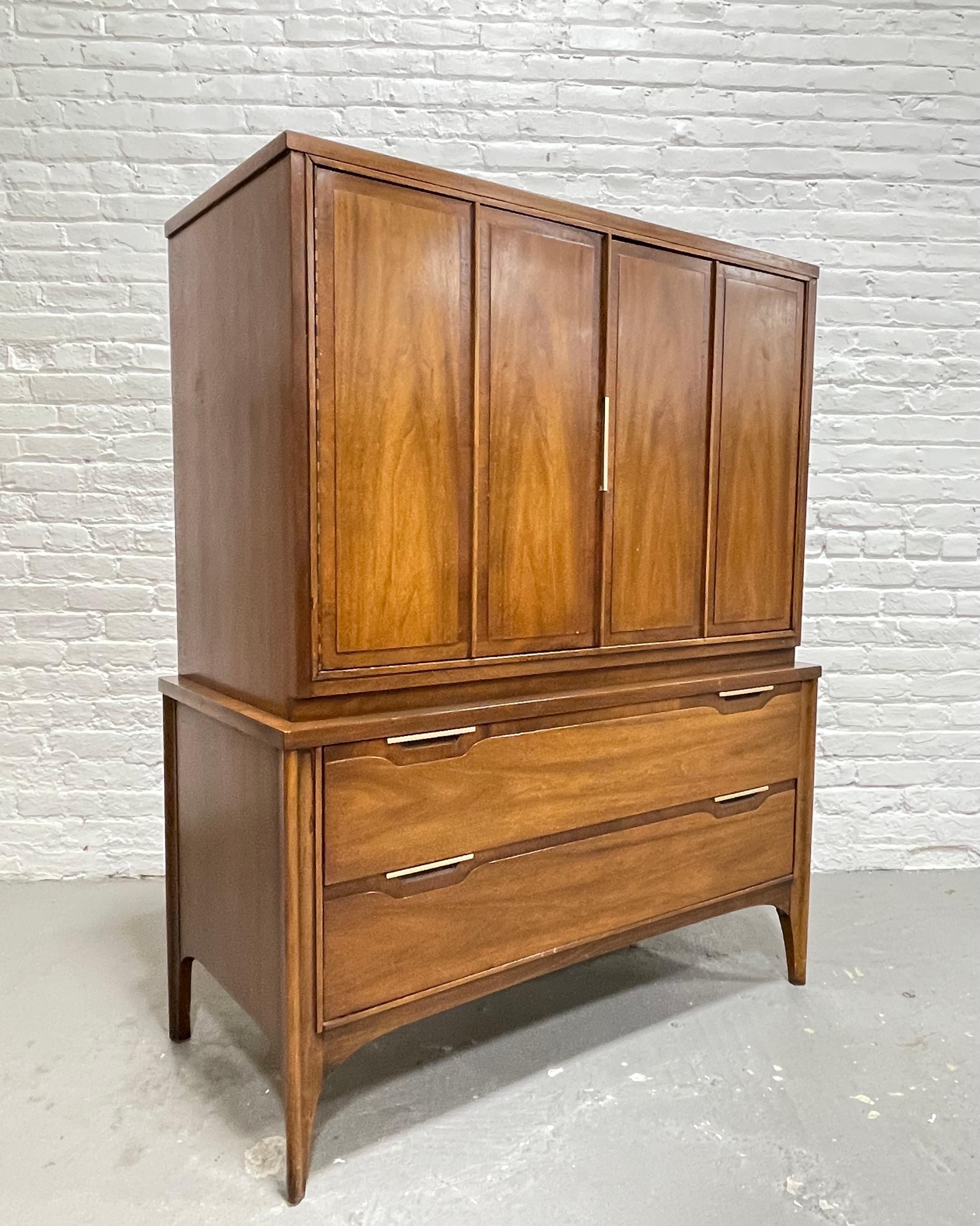 Mid-Century Modern Walnut Dresser / Highboy by Kent Coffey's Impact Line, 1960s In Good Condition For Sale In Weehawken, NJ