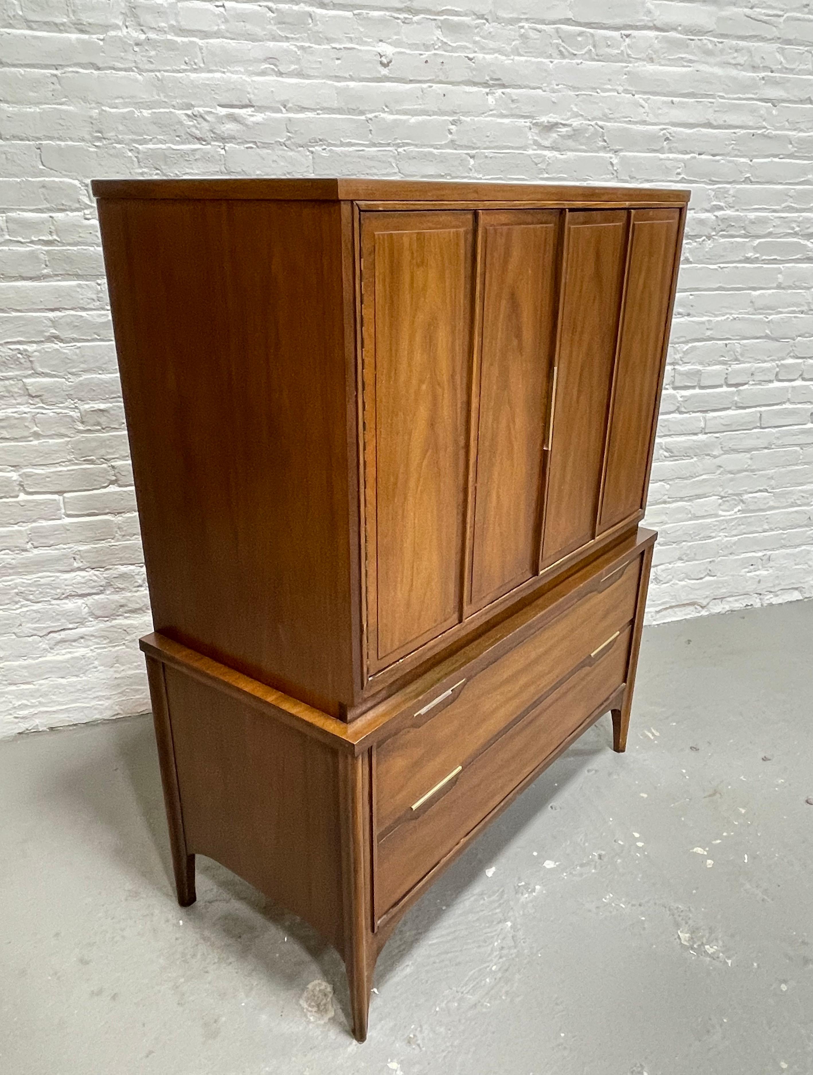 Mid-Century Modern Walnut Dresser / Highboy by Kent Coffey's Impact Line, 1960s For Sale 3