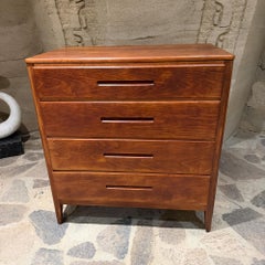 Mid-Century Modern Walnut Dresser Sculpted Wooden Pull Handles