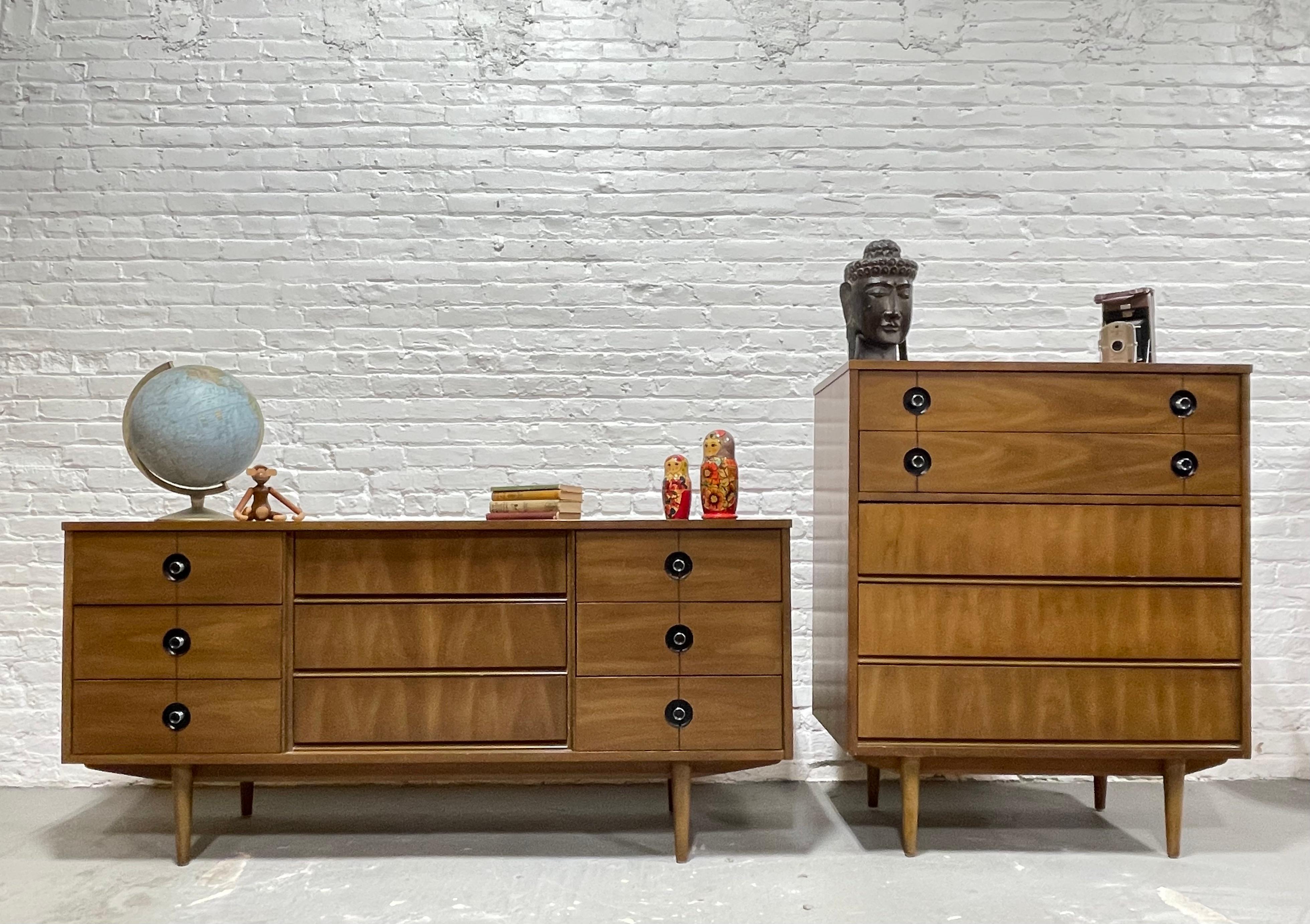 Mid Century MODERN Walnut DRESSERS / Bedroom SET by Stanley Furniture Co. 4