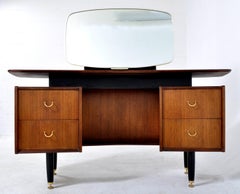Mid-Century Modern Walnut Dressing Table vanity Kofod Larsen G Plan, 1960s
