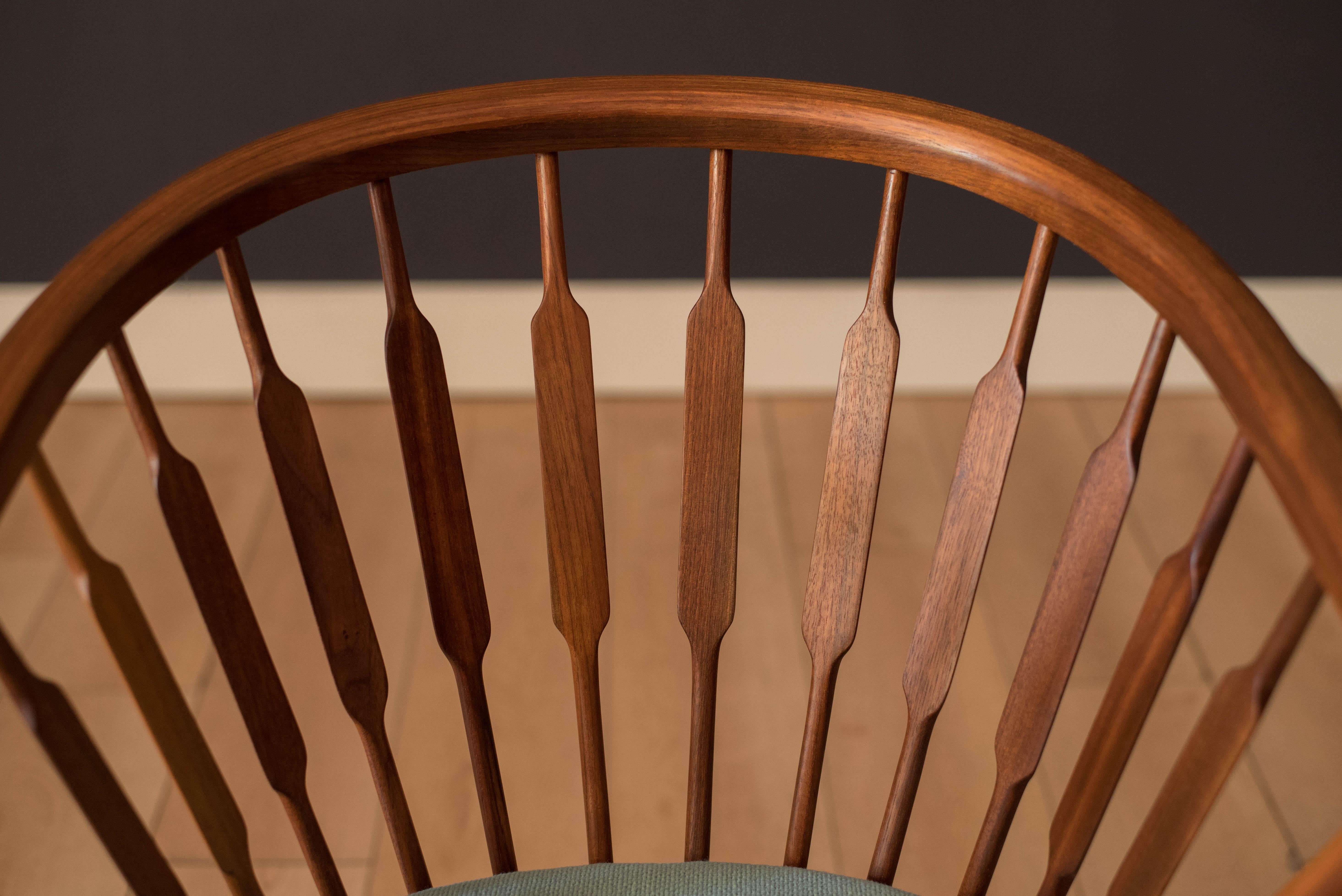 American Mid-Century Modern Walnut Drexel Declaration Captain's Chair