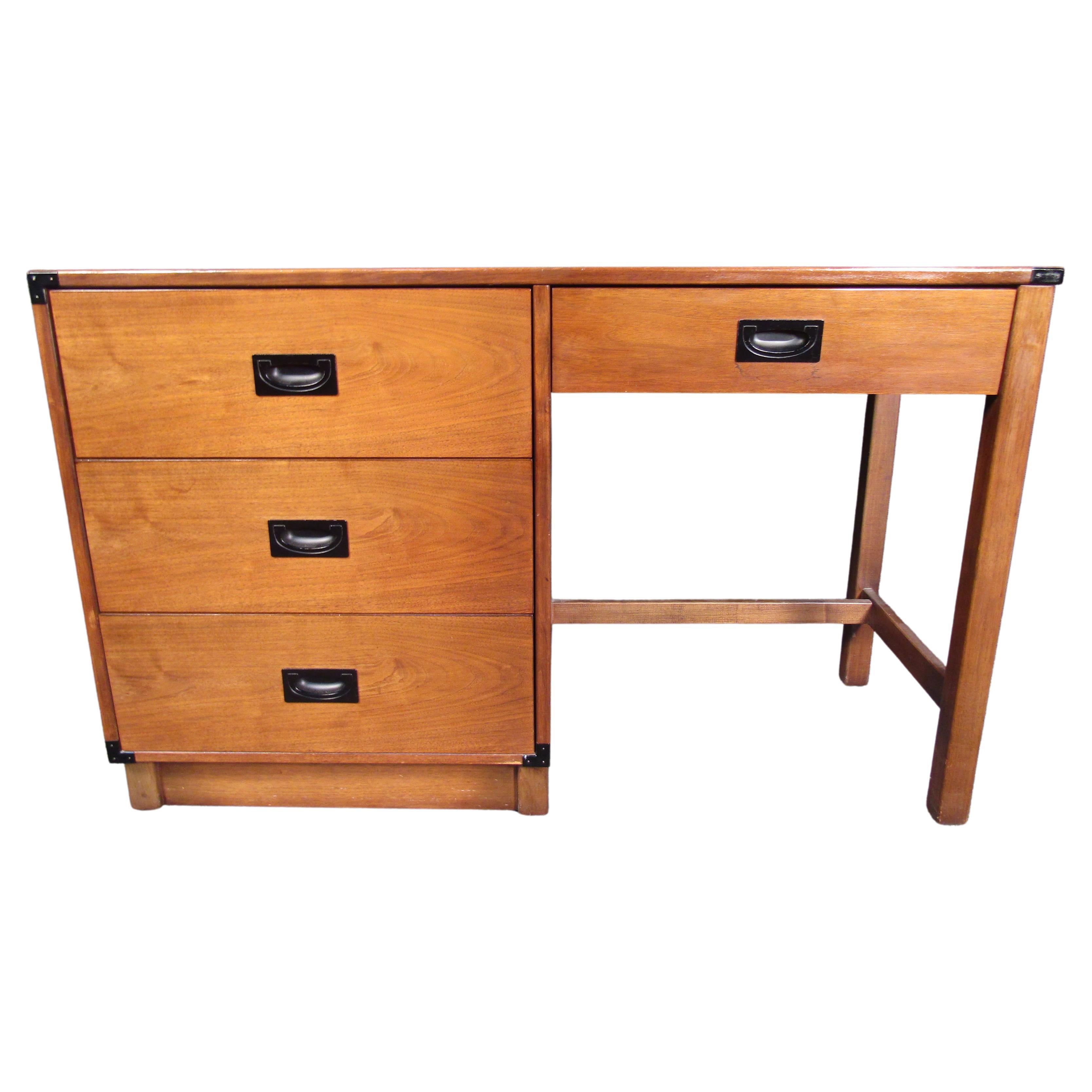 Mid-Century Modern Walnut Drexel Desk For Sale