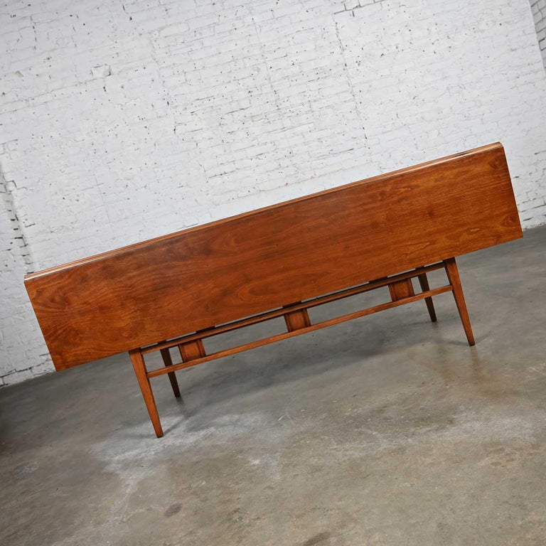 American Mid-Century Modern Walnut Drop Leaf Dining Table Attributed Statesville Chair Co