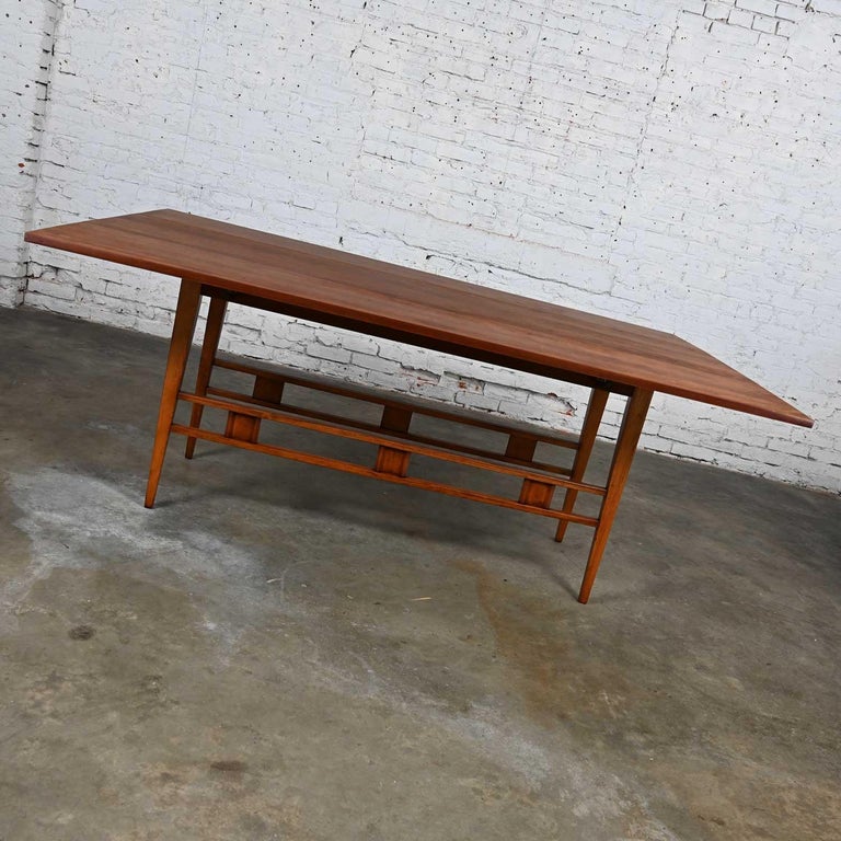 Mid-Century Modern Walnut Drop Leaf Dining Table Attributed Statesville Chair Co 1
