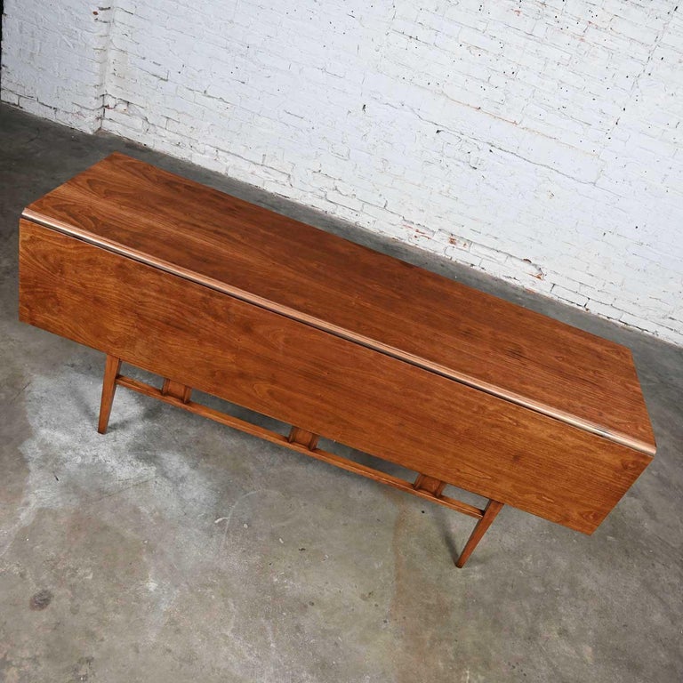 Mid-Century Modern Walnut Drop Leaf Dining Table Attributed Statesville Chair Co 2