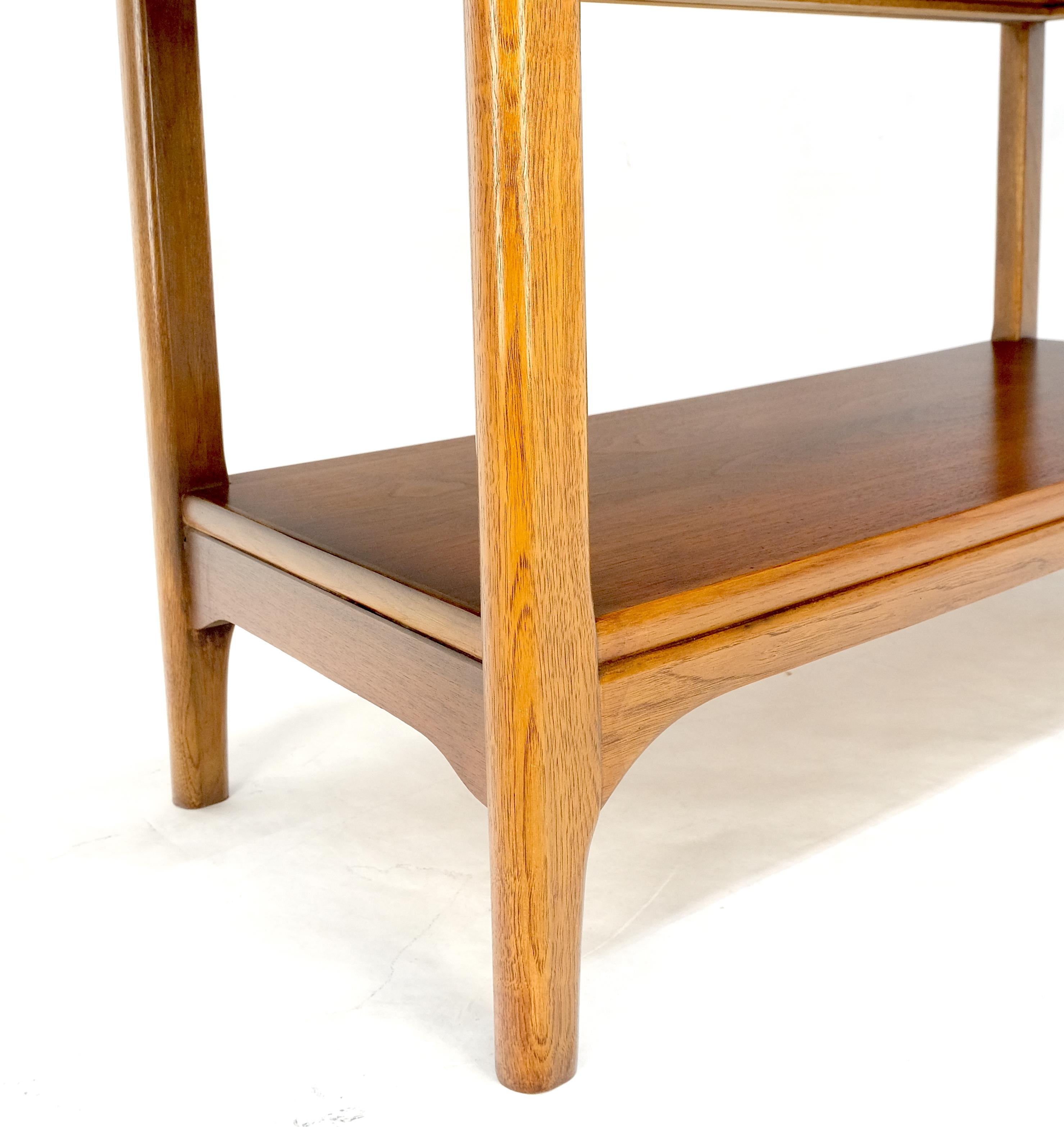 Mid Century Modern Walnut Drop Leaf One Drawer Serving Table Server MINT For Sale 4