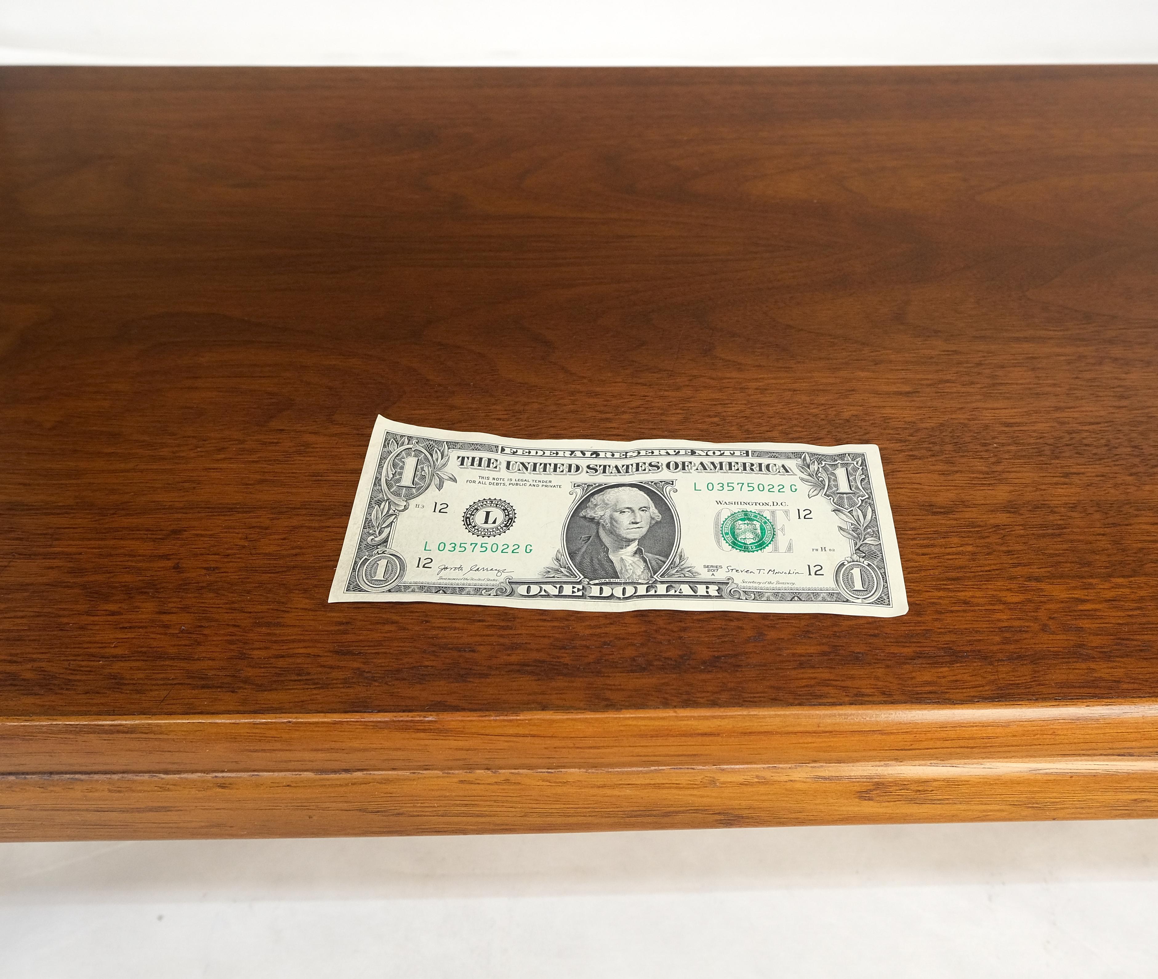 Mid Century Modern Walnut Drop Leaf One Drawer Serving Table Server MINT For Sale 7