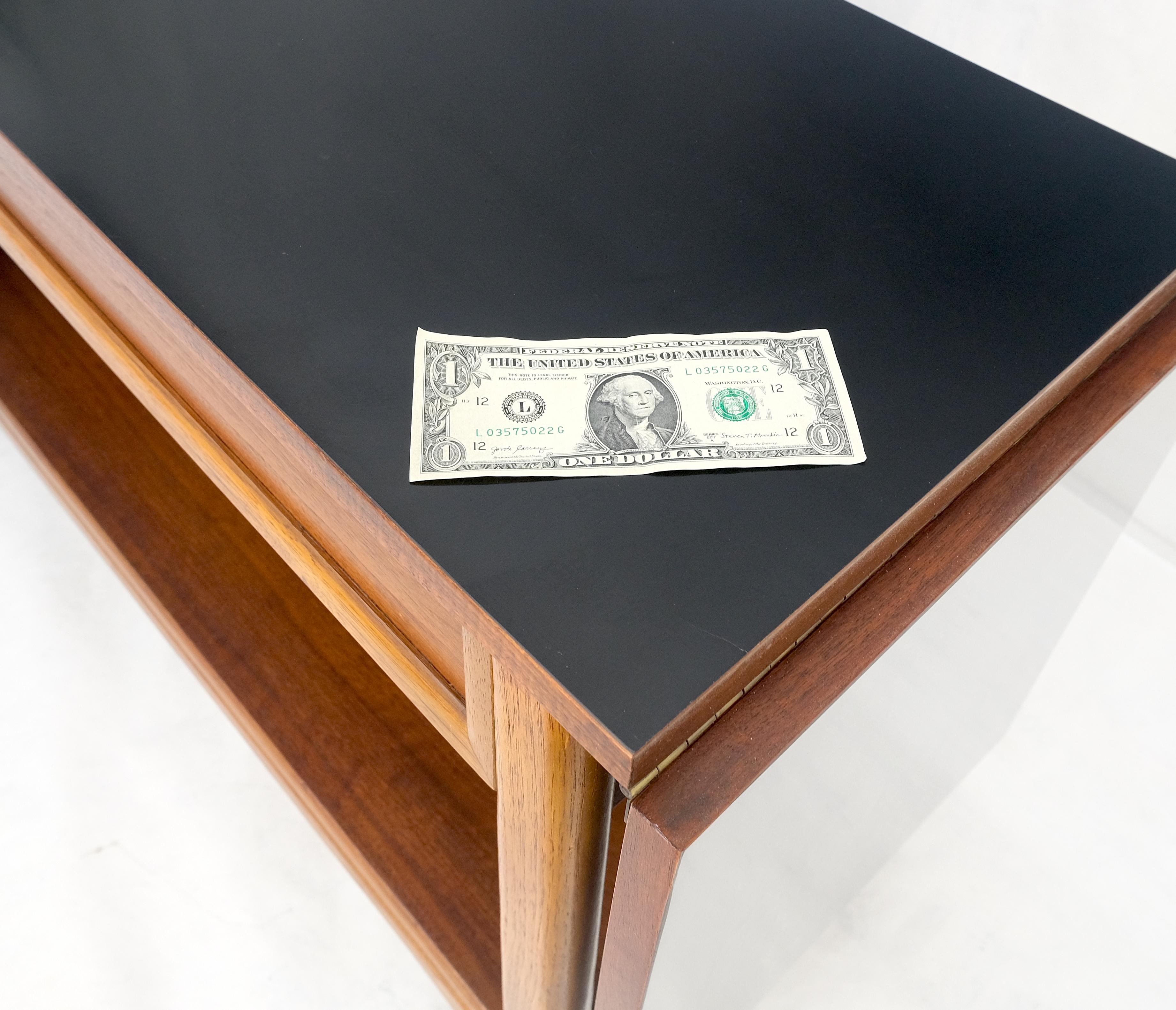 Lacquered Mid Century Modern Walnut Drop Leaf One Drawer Serving Table Server MINT For Sale