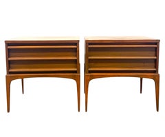 Mid Century Modern  Walnut End Table Set by Lane Furniture Rhythm Collection
