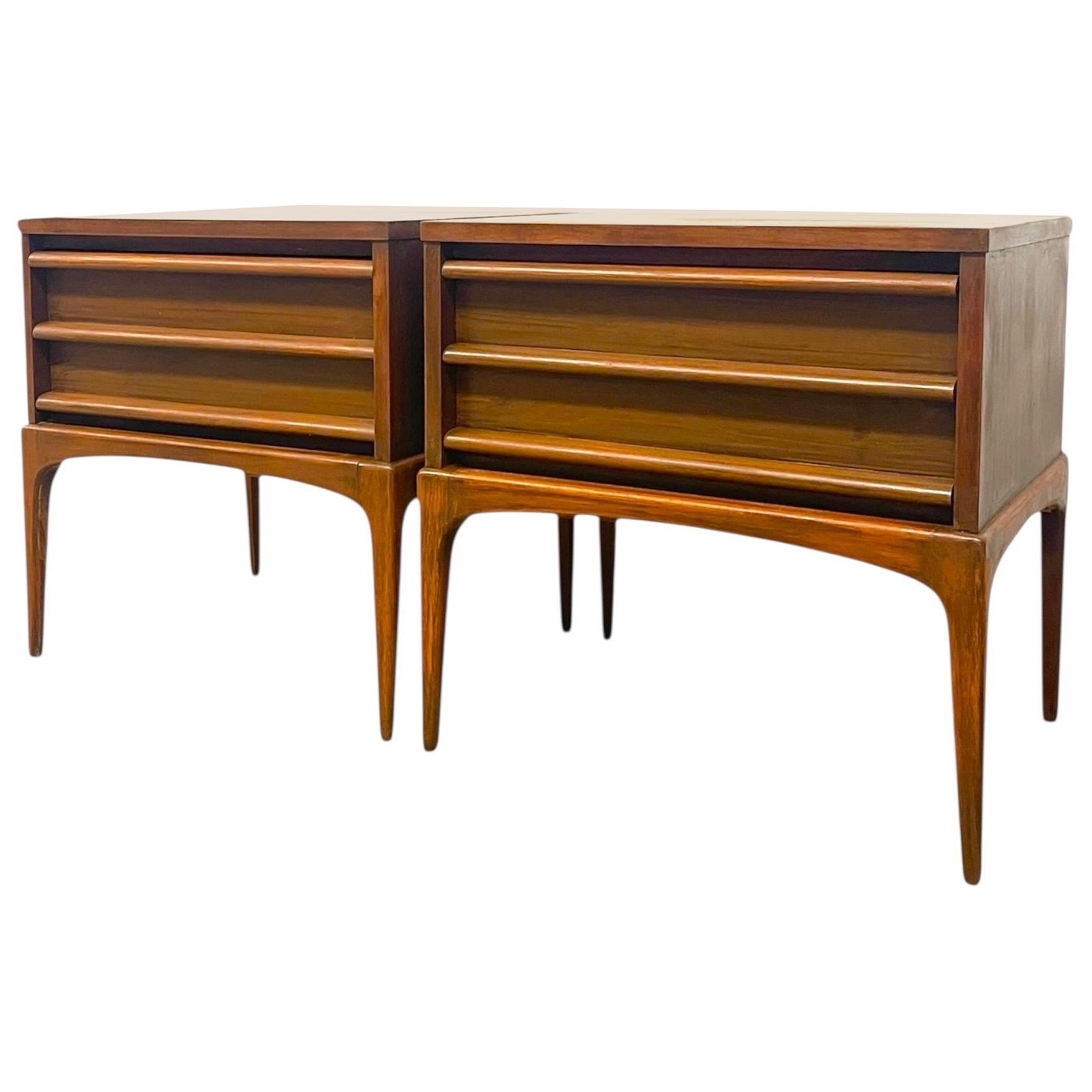 Mid Century Modern  Walnuss Endtisch-Set von Lane Furniture Rhythm Collection'S im Angebot