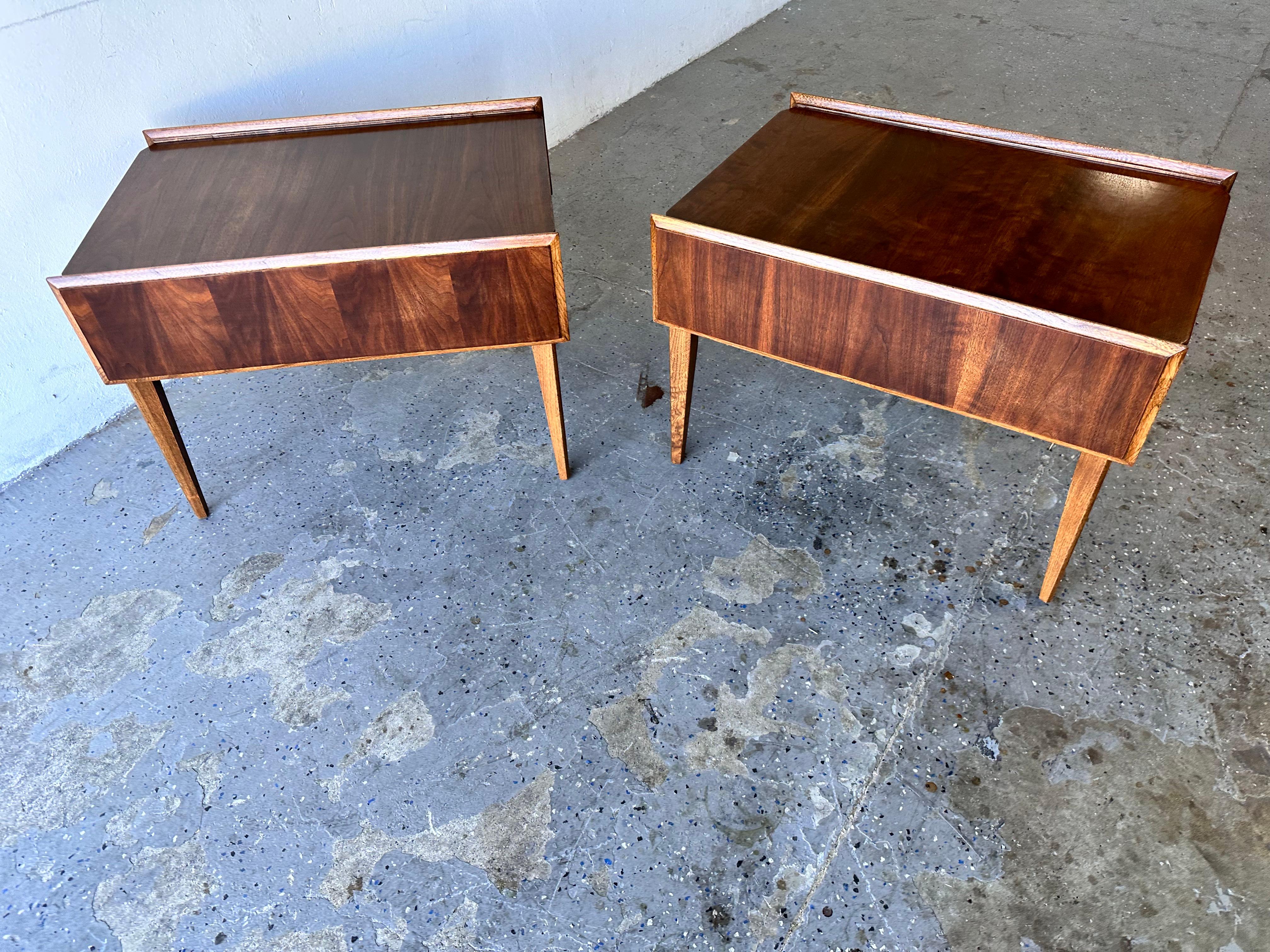 Mid Century Modern Walnut End Tables First Edition Collection by Lane For Sale 9