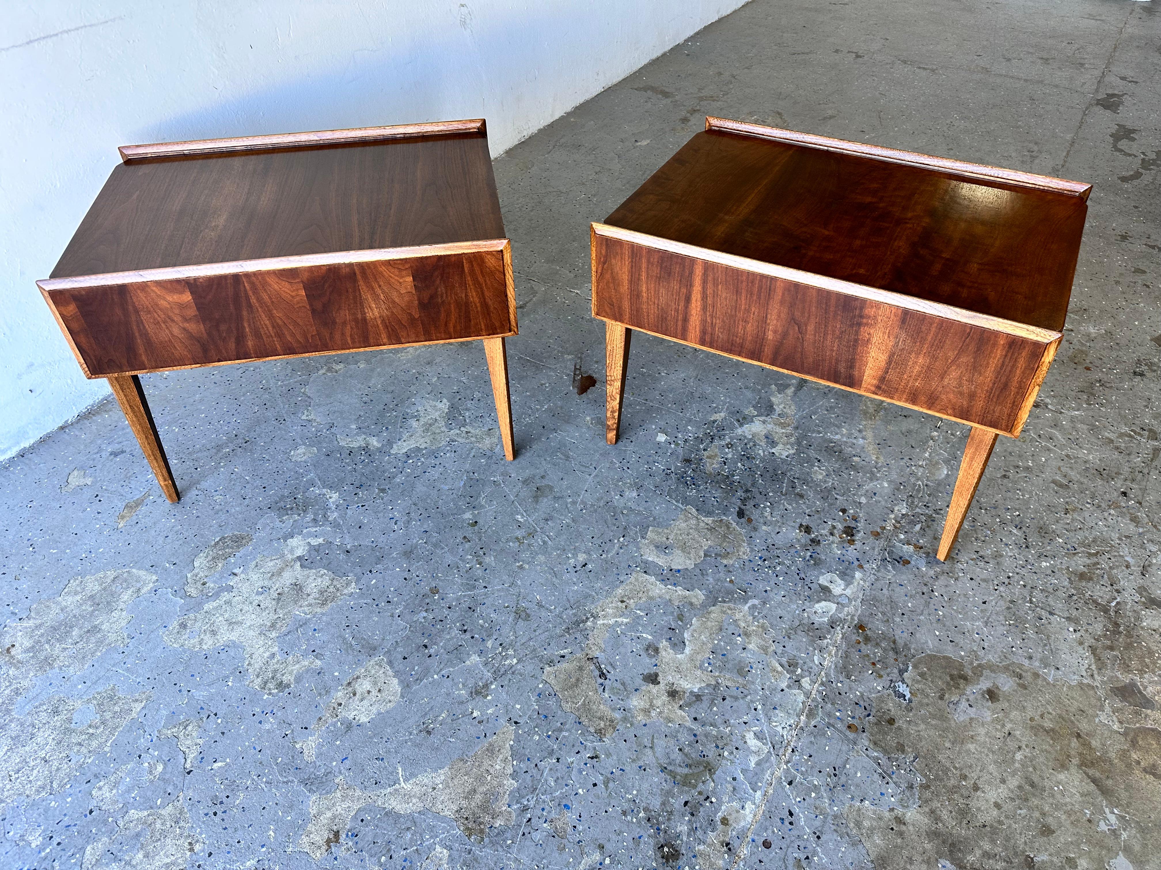 Mid Century Modern Walnut End Tables First Edition Collection by Lane For Sale 10