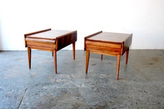 Mid Century Modern Walnut End Tables First Edition Collection by Lane