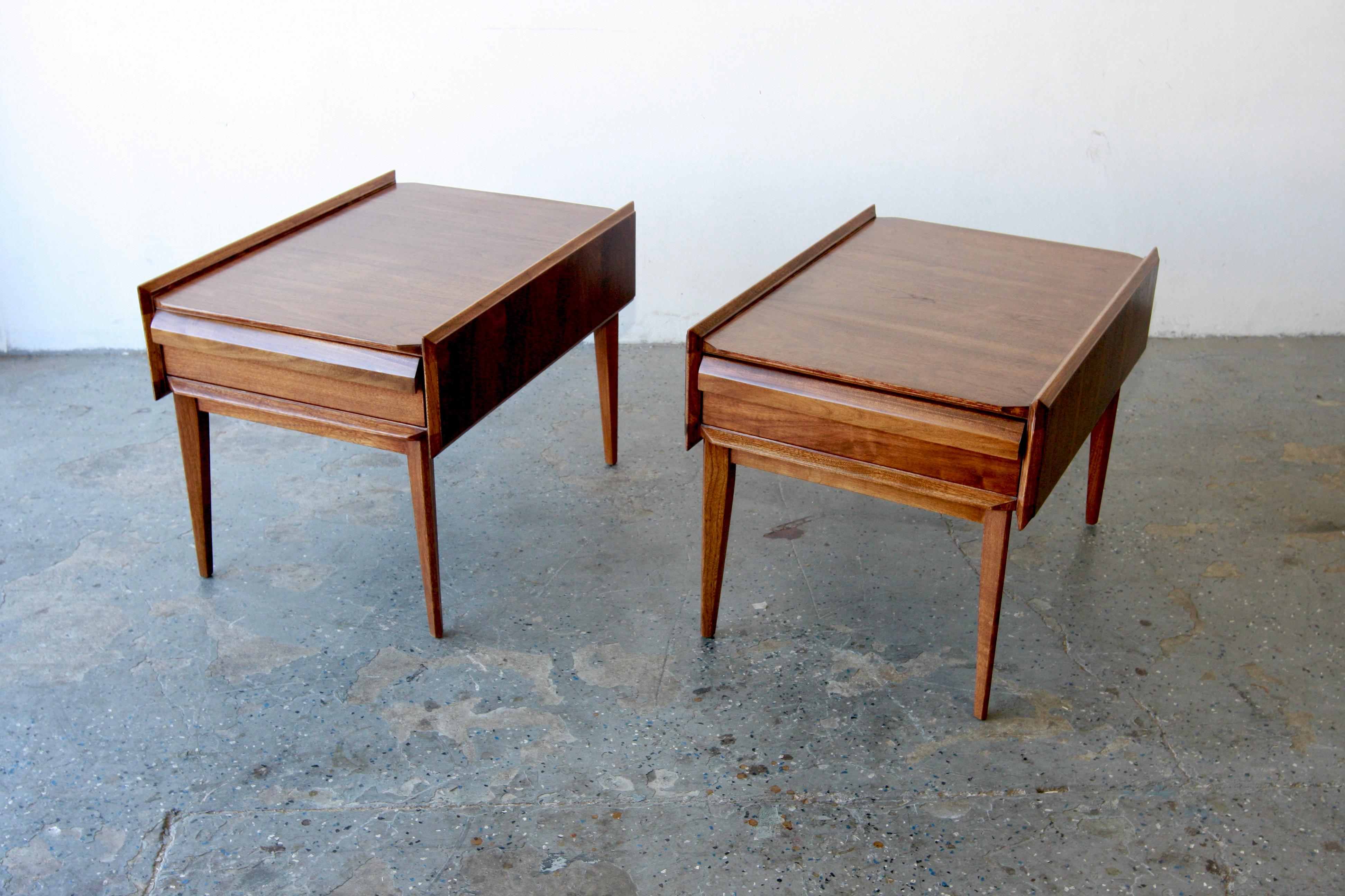 Mid-Century Modern Mid Century Modern Walnut End Tables First Edition Collection by Lane For Sale