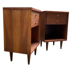 Vintage Mid-Century Modern Walnut End Tables for John Stuart