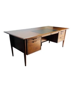 Mid Century Modern Walnut Executive Desk by Castillian Alma