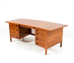 Mid-Century Modern Walnut Executive Desk by Edward Wormley for Dunbar, 1950s