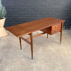 Newly Refinished - Mid-Century Modern Walnut Expanding Desk by Lane