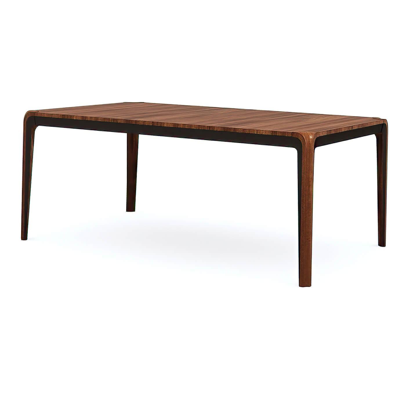 Wood Mid-Century Modern Walnut Extending Dining Table For Sale