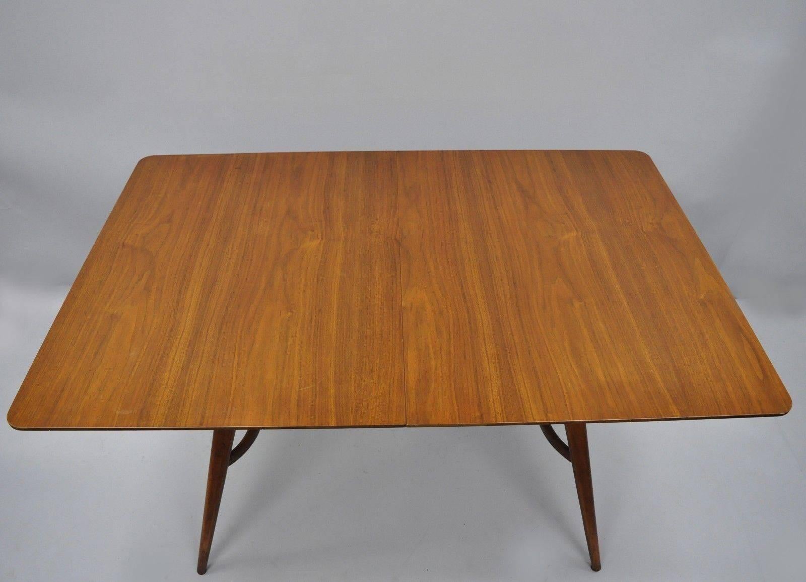 Mid-20th Century Mid-Century Modern Walnut Extension Dining Table Lyre American Martinsville Era
