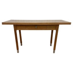 Used Mid Century Modern Walnut Flip Top Writing Desk/Game Table
